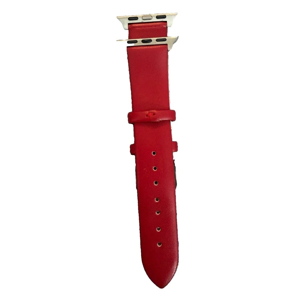 Unisex's Genuine Leather Smartwatch Watch Band Red Size 38-40 MM New